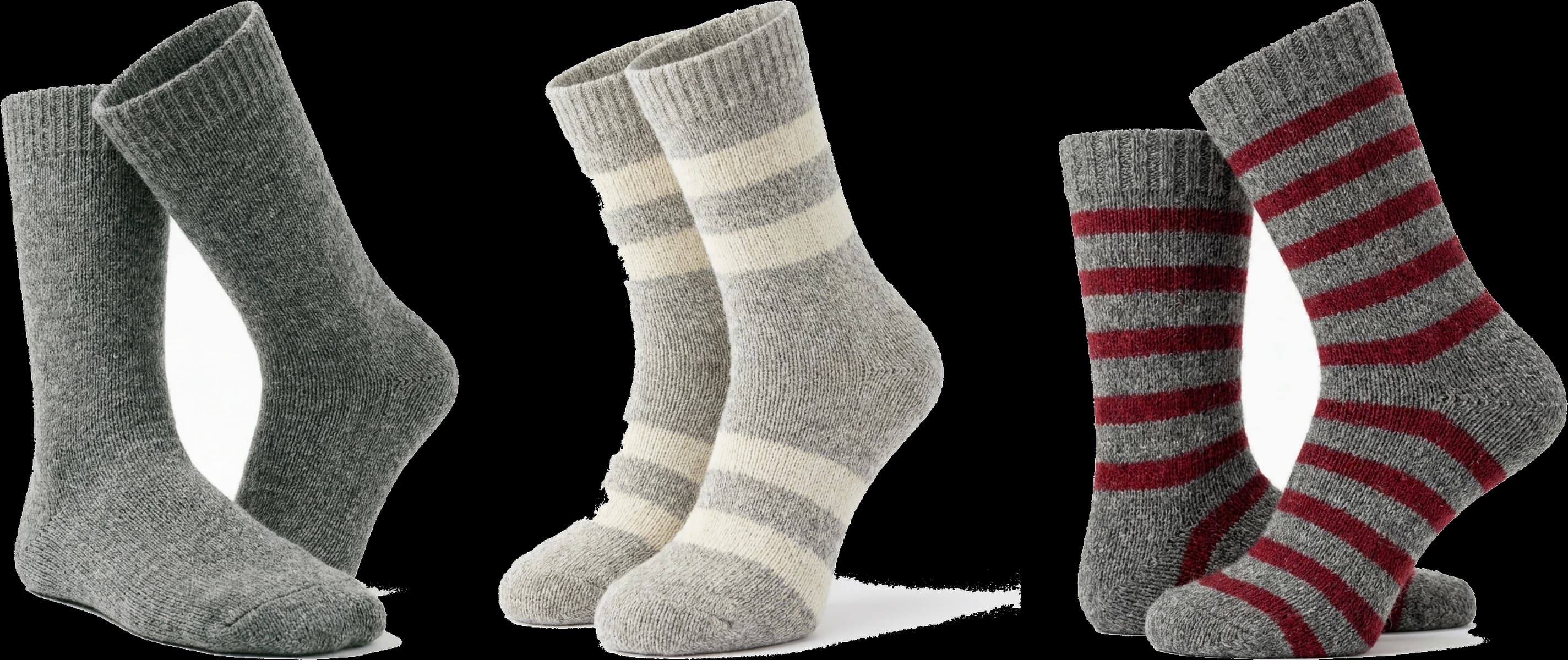 Trois paires de bas de laine de La Moutonnière