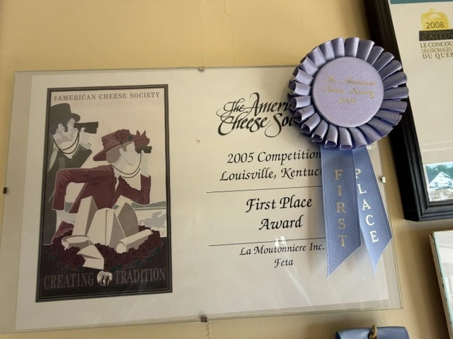 Diplôme American Cheese Society 2005, Louisville KY, 1re place Feta, photographié